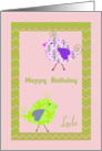 Birthday for Laela with Two Cute Designer Birds card
