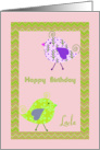 Birthday for Laela with Two Cute Designer Birds card