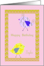 Birthday for Sophia with Two Cute Designer Birds card