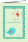 Birthday for Kaylee with Two Cute Designer Birds card