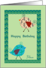 Birthday for Any Name with Two Cute Designer Birds card