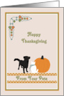 Happy Thanksgiving from Pets with Pumpkin card