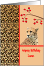 Birthday for Susan with Cheetah card