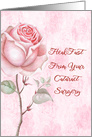 Cataract Surgery with Large Pink Rose card