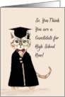 8th Grade Graduation with Cat Cap & Gown card