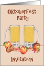 Oktoberfest Party Invitation Mugs of Beer card