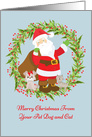 Christmas Greetings from Pet Dog and Cat card
