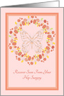 Hip Surgery Get Well with Butterfly & Wreath card