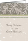Christmas for your Great Manager Frosty Ferns card