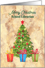 Christmas for School Librarian with Tree card