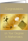 Congratulation on Degree in Mathematics card