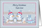 Christmas for Twin Sons with Snowmen card