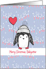 Christmas Penguin for Babysitter card