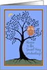 Graduation from Eighth Grade for Smart Boy with Owl on Tree card