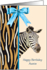 Birthday for Auntie with Zebra Image card