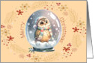 Owl and Wreath Christmas Design card