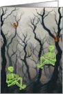 Halloween Card with Creepy Trees and Skeletons card