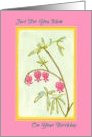 Birthday Bleeding Hearts, Retro Hand Drawn for Mom card