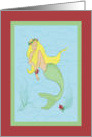 Mermaid Christmas Retro card