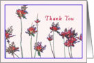 Thank you for Gift, Stems of Red Flowers card