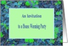 House Warming Party, Green & Blue Floral Design card