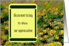 Thank you note, Business Appreciation in Yellow card