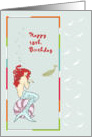 Birthday 15th, Mermaid, Hand Drawn card