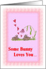 Easter Greetings Daughter, Some Bunny Loves You, Hand Drawn Bunnies card