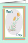 Mum’s Day, Gold Hand Drawn Flowers card