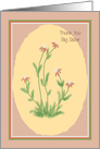 Big Sister Thank you Card, Hand drawn Flowers card