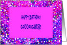 Birthday for Goddaughter, Hot Pink and Blue Digital Design card