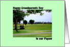 Grandparents Day for Papaw, Golfing Scene in Green card