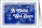 Christmas Card, Blue Digital Design with Stars, Religious card