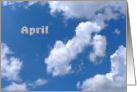 April Birthday, Blue Sky and Clouds card