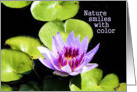 Nature Smiles with Color Earth Day with Lavender Water Lily card