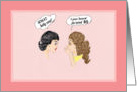 Birthday Humorous, 80th Two Hand Drawn Women Gossiping card