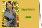 Birthday Card with Squirrel for Jonah card