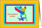 Birthday for Sidney, Colorful Dog card