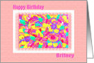 Birthday for Britney, Pink with Butterflies, from Friends card