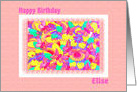 Birthday for Elise, Pink, Butterflies from Friends card