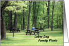 Family Picnic in the Woods Invitation for Labor Day card