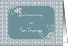 Sex Change Announcement, Teal Digital Design card