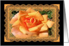 Birthday for Mom, Orange Rose with Lace Look Border, From Children card
