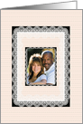 Wedding Vows Renewed, Photo Card with a Lacy Digital Design card