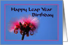 Birthday for Leap Year Hot Pink Flowers card
