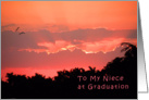 Graduation Card for Niece with Peach Sunset card