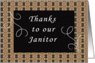 Thank You Card for Janitor, Brown and Black Digital Design card