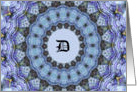 Thank You Card for Gift, Monogram D, Mandala Design card