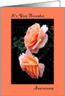 November Anniversary with Peach Lillies. card