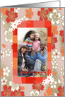 Thanksgiving Add your own Photo with Orange and White Flowers card